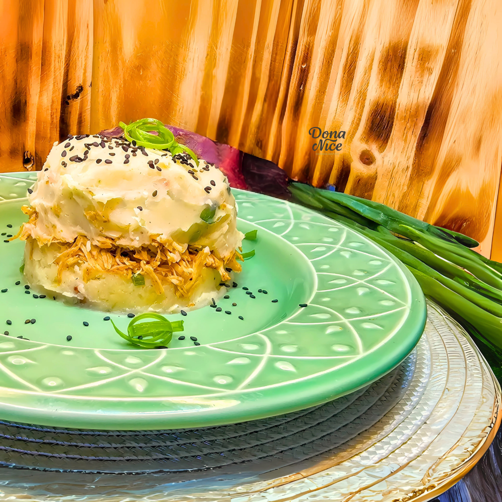 escondidinho de batata doce com frango da Nice